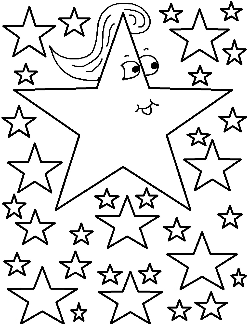 Tổng hợp các bức tranh tô màu ngôi sao đẹp cho bé - [Kích thước hình ảnh: 1019x1319 px]