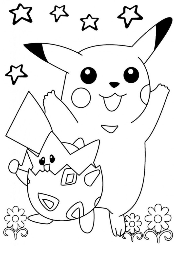 Tổng hợp các bức tranh tô màu Pikachu đẹp - [Kích thước hình ảnh: 713x1024 px]