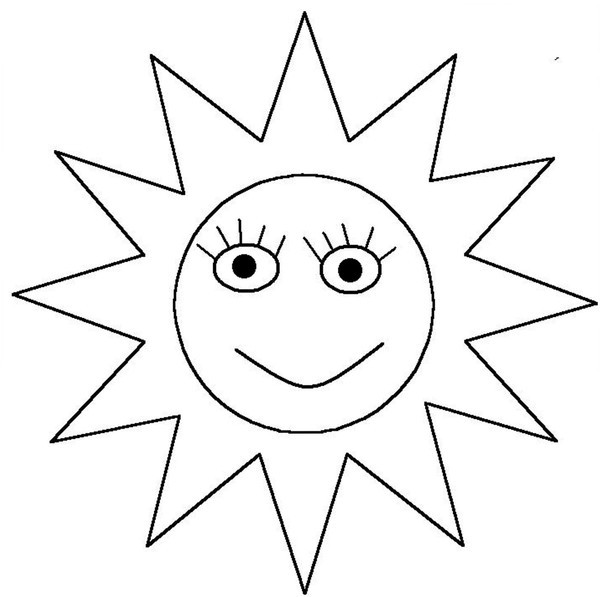 Hình vẽ tranh tô màu ông mặt trời đẹp, ngộ nghĩnh 600x597