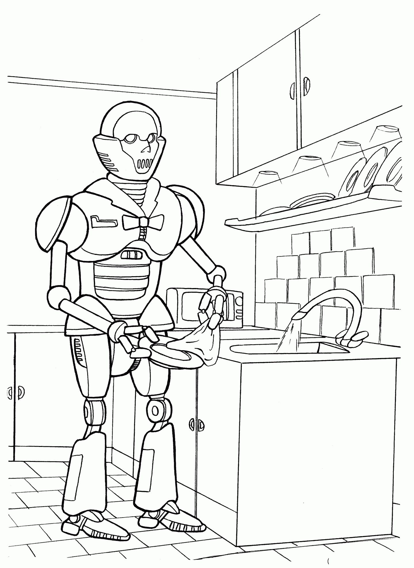 Tuyển tập tranh tô màu Robot cho bé trai tập tô - [Kích thước hình ảnh: 1438x1970 px]