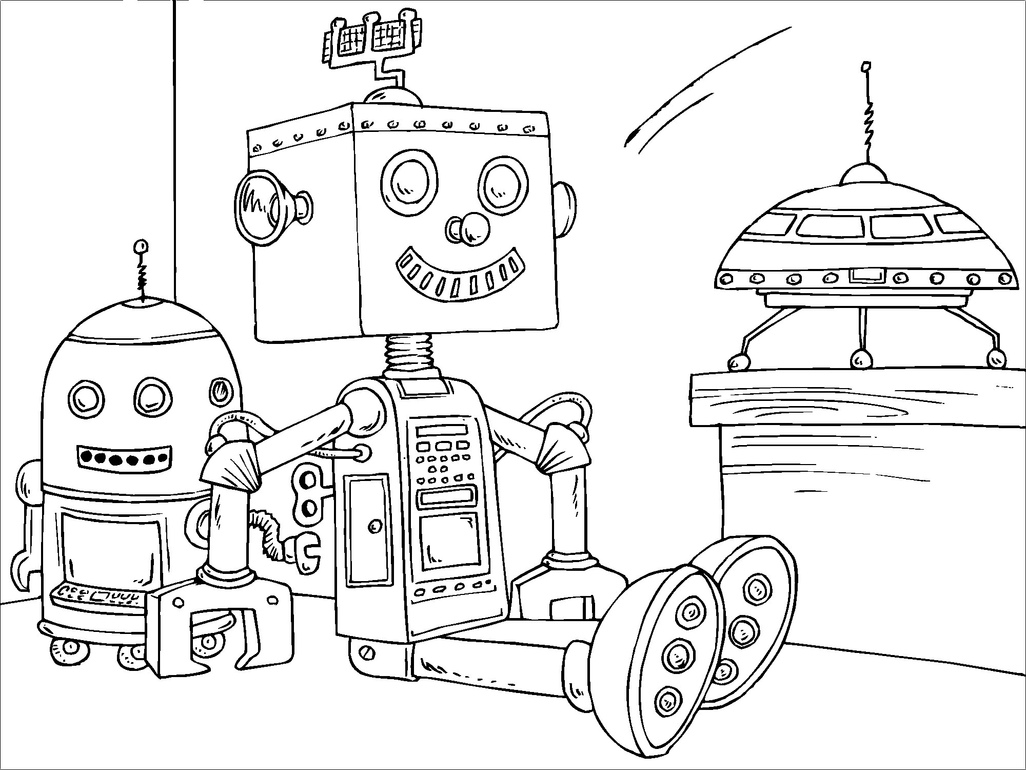 Tuyển tập tranh tô màu Robot cho bé trai tập tô - [Kích thước hình ảnh: 2000x1500 px]
