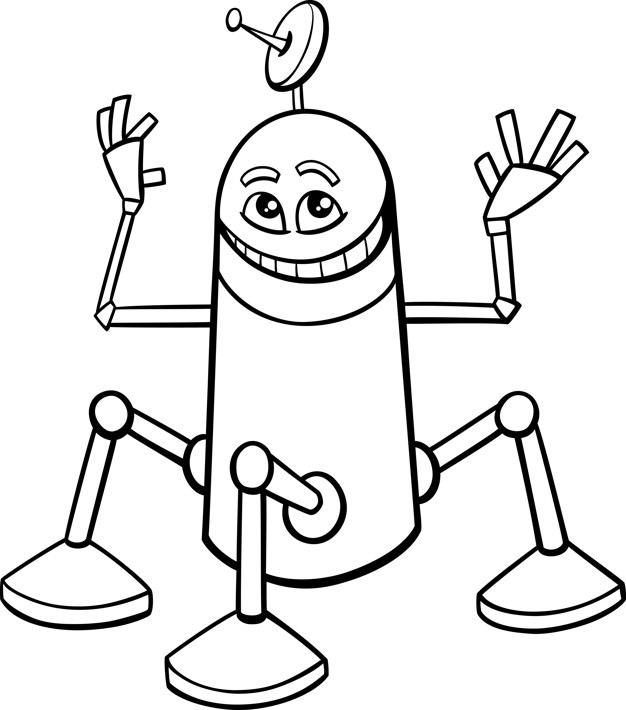 Tuyển tập tranh tô màu Robot cho bé trai tập tô - [Kích thước hình ảnh: 626x710 px]