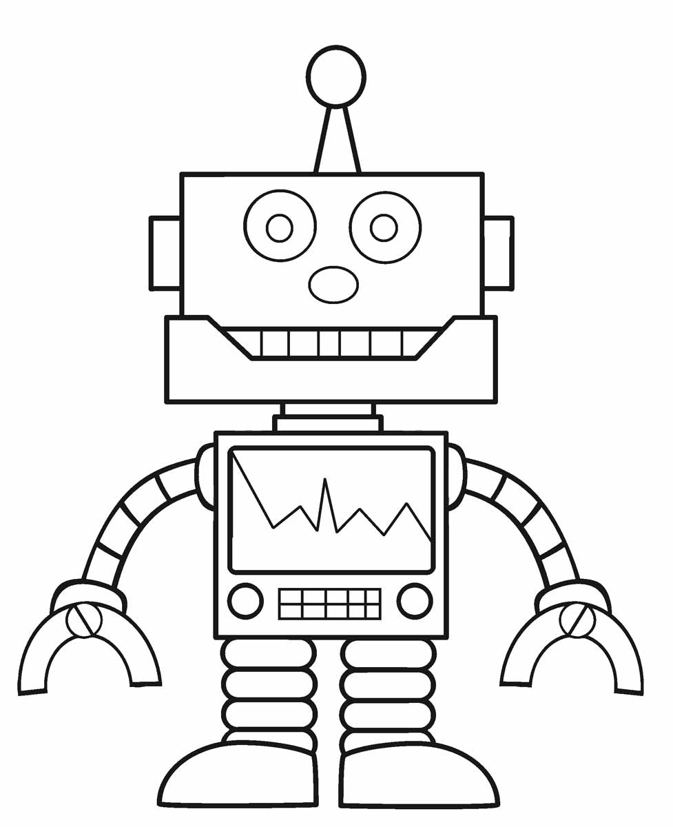Tuyển tập tranh tô màu Robot cho bé trai tập tô - [Kích thước hình ảnh: 977x1200 px]