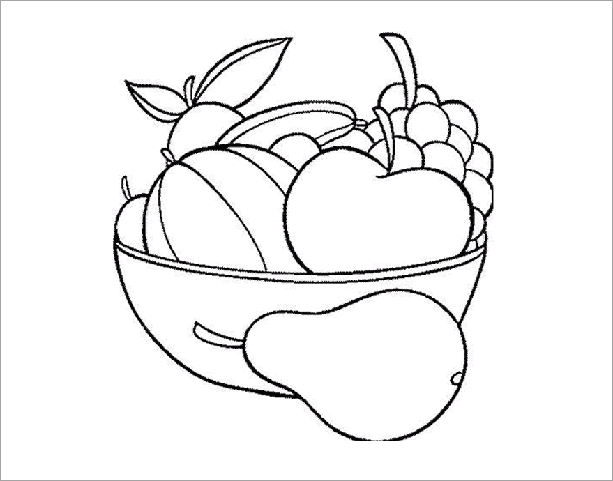 Tranh tô màu hoa quả, trái cây đẹp và đơn giản cho bé 879x690