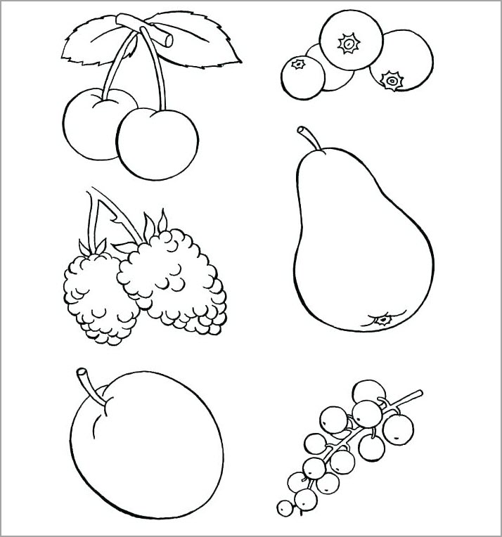 Tranh tô màu hoa quả, trái cây đẹp và đơn giản cho bé 714x764
