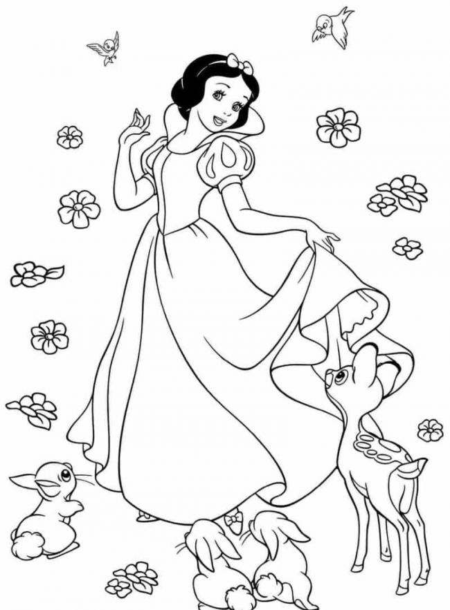 Tổng hợp các bức tranh tô màu công chúa Bạch Tuyết đẹp nhất - [Kích thước hình ảnh: 650x882 px]
