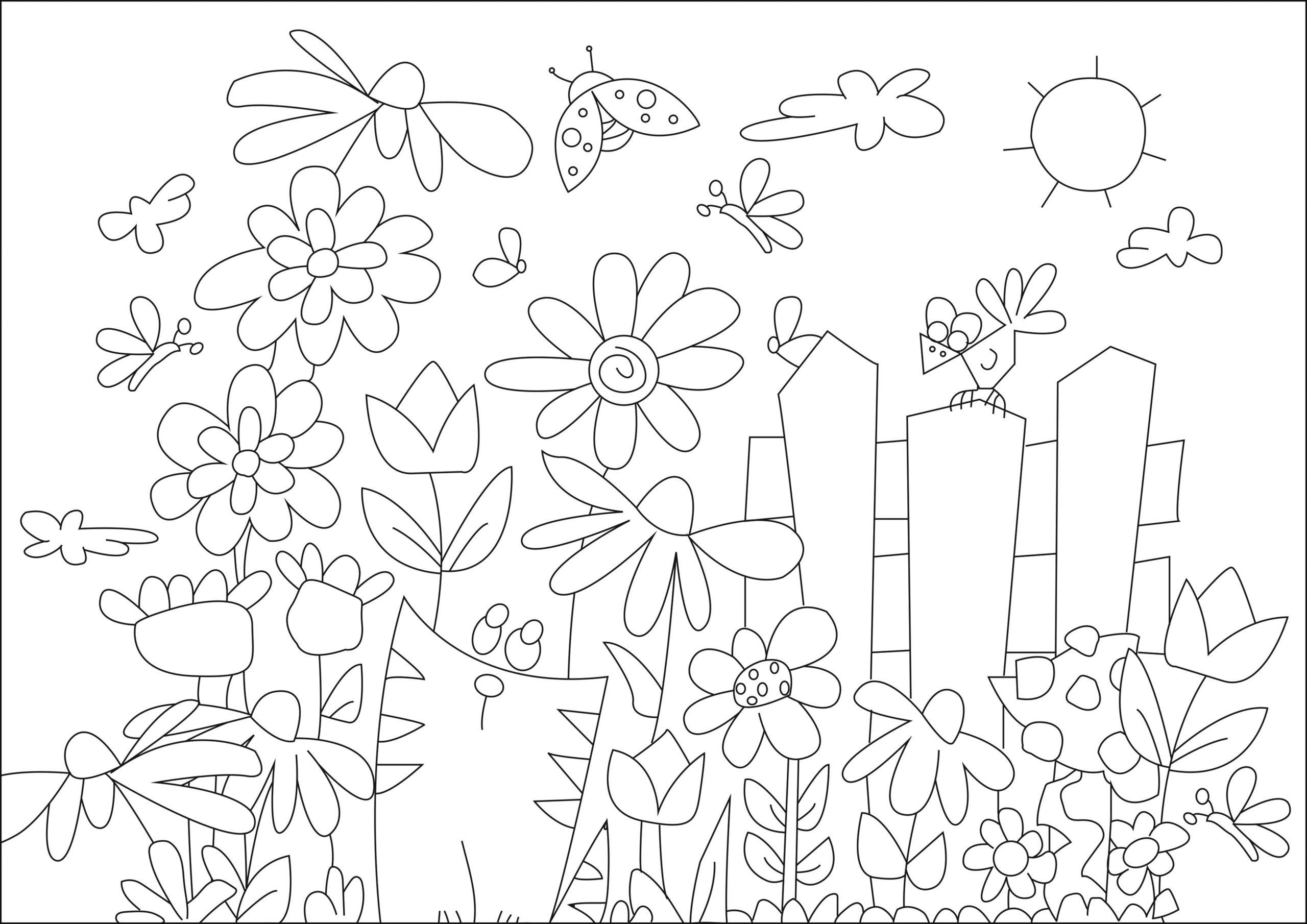 Tổng hợp các bức tranh tô màu phong cảnh mùa xuân rực rỡ dành tặng cho bé - [Kích thước hình ảnh: 2560x1810 px]