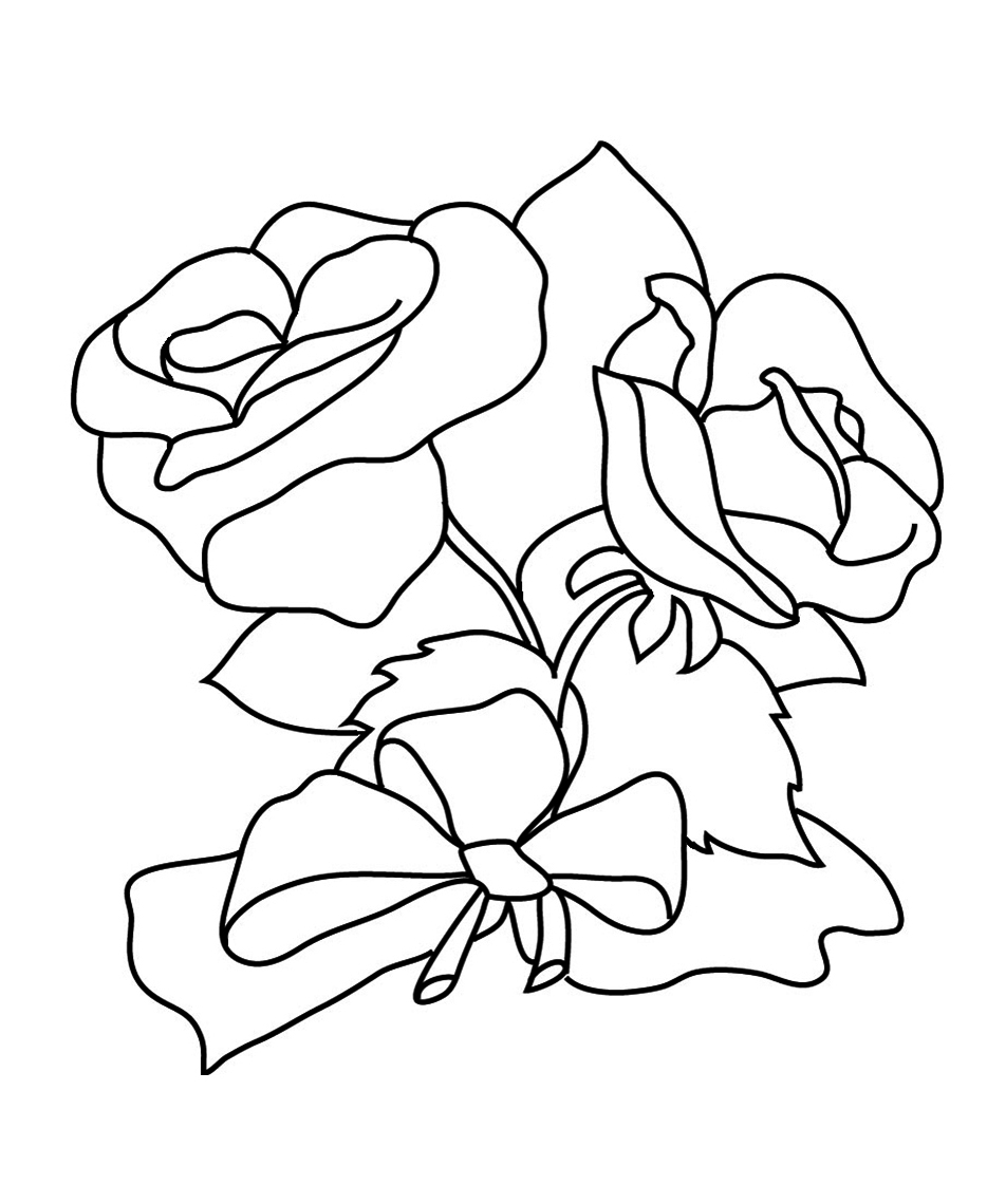 Tổng hợp các bức tranh tô màu hoa hồng đẹp nhất dành cho bé 934x1140
