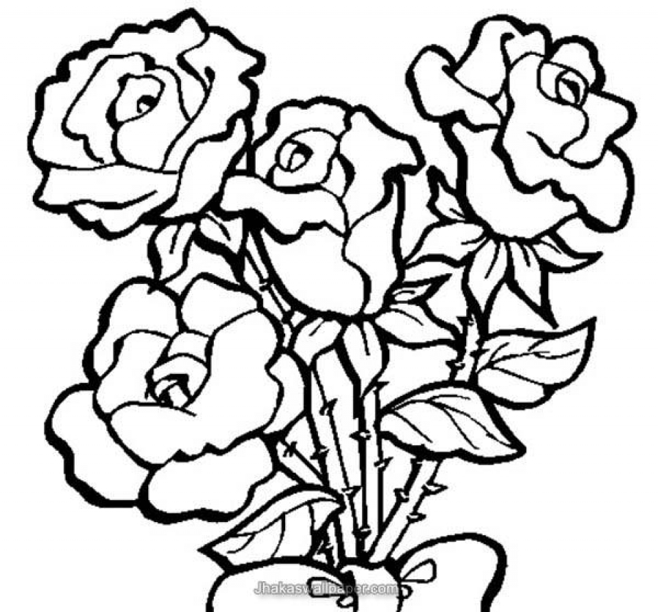 Tổng hợp các bức tranh tô màu hoa hồng đẹp nhất dành cho bé 960x892