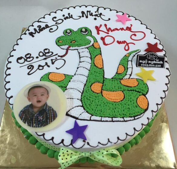 Tranhto24h: Bánh sinh nhật in ảnh đẹp cho bé tuổi rắn, 585x560px