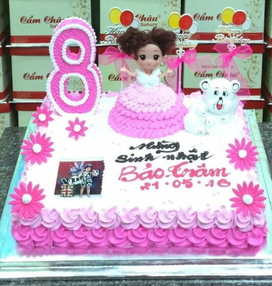 Tranhto24h: Bánh sinh nhật in ảnh đẹp cho bé công chúa, 532x560px