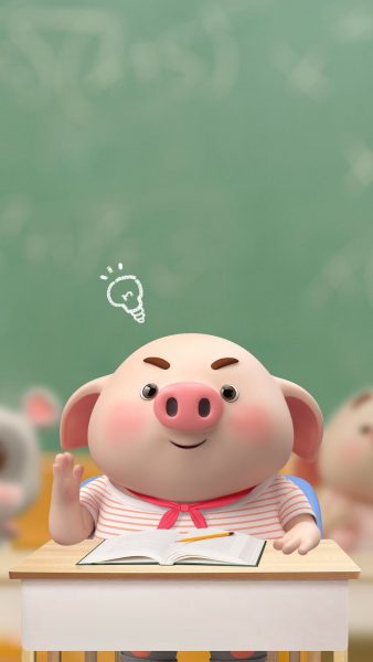 Tranhto24h: ảnh con lợn đi học, 338x600px