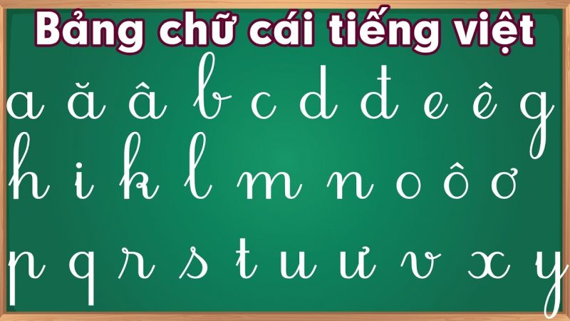 Tranhto24h: Hình bảng chữ cái tiếng Việt viết bằng phấn trắng, 800x450px