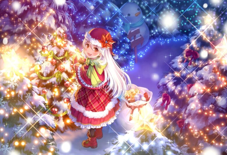Tranhto24h: Hình ảnh Noel anime cô gái giáng sinh cute, 780x535px