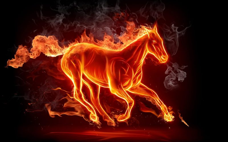 Tranhto24h: Hình nền Ngựa lửa 3D, 800x500px