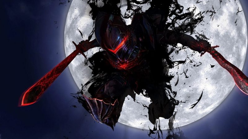 Tranhto24h: background anime chiến binh dưới trăng, 800x450px