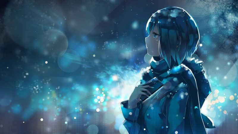 Tranhto24h: background anime buồn nền xanh dương, 800x450px