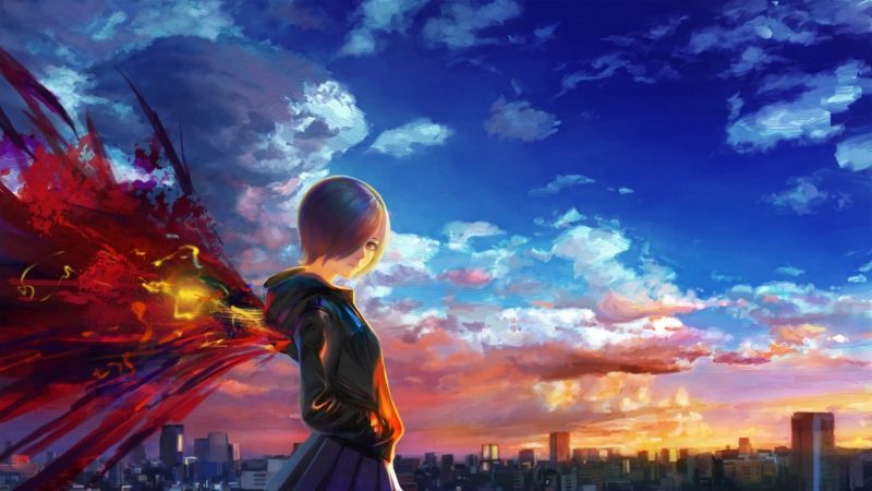 Tranhto24h: background anime cô gái có cánh, 800x450px