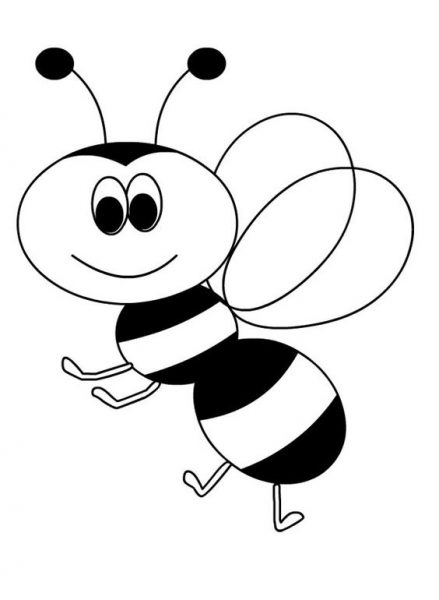 Tranhto24h: Tranh tô màu con ong xinh xắn, 439x600px