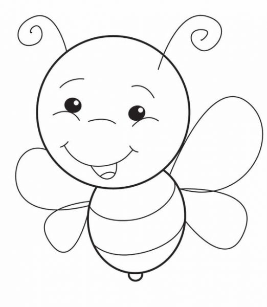 Tranhto24h: Hình tô màu con ong dễ thương nhất, 522x600px