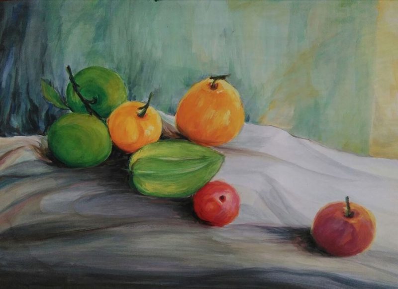 Tranhto24h: Vẽ tranh tĩnh vật các loại trái cây, 800x581px