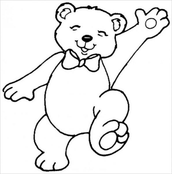Tranhto24h: Tranh tô màu con gấu đang nhảy múa, 595x600px