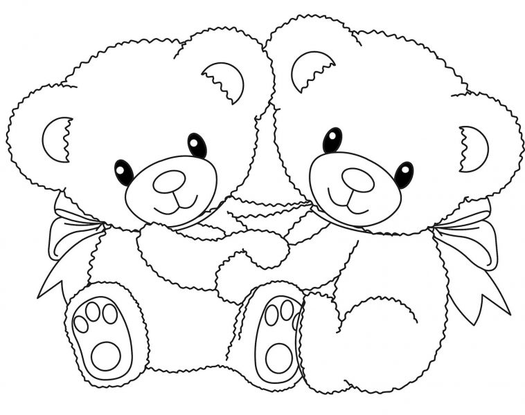 Tranhto24h: Tranh tô màu con gấu ôm nhau, 758x600px