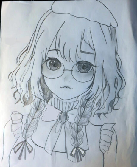 Tranhto24h: Vẽ tranh Anime nữ cute đơn giản, 460x560px