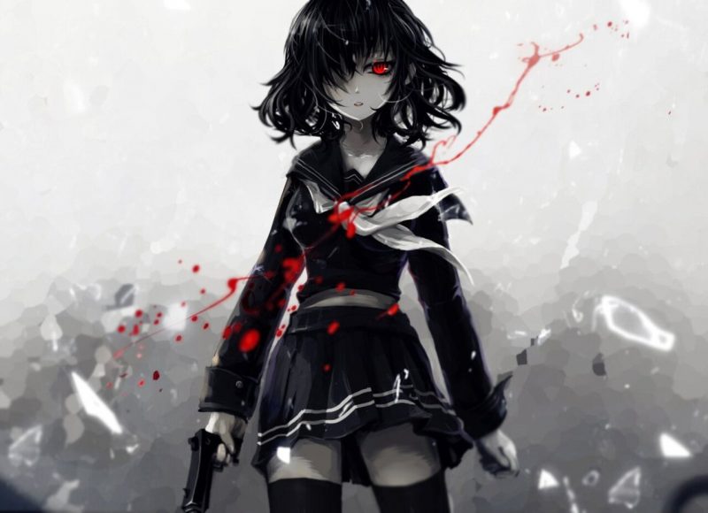 Tranhto24h: ảnh anime tóc đen sát thủ tuyết, 800x580px