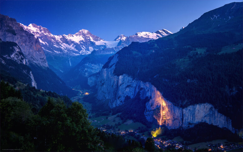 Tranhto24h: Hình nền phong cảnh thung lũng Lauterbrunnen, 780x488px