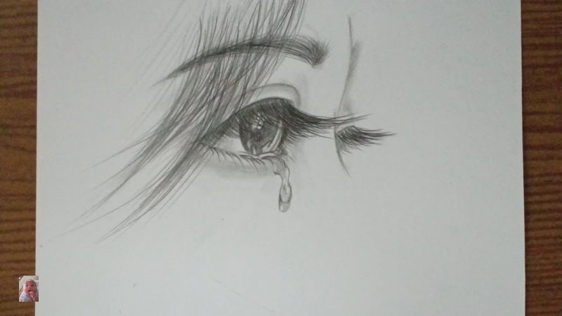 Tranhto24h: hình vẽ cô gái đang khóc, 800x450px