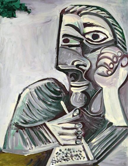 Tranhto24h: Tranh vẽ Picasso tự họa lúc ông 89 tuổi, 432x560px
