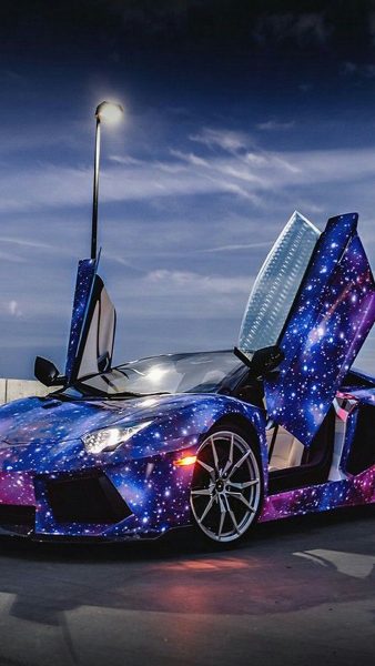 Tranhto24h: Hình nền Lamborghini 3D galaxy, 338x600px