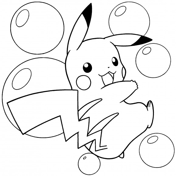 Tranhto24h: Hình vẽ Pikachu cute, 580x580px