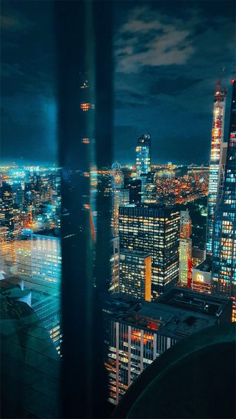 Tranhto24h: ảnh nền thành phố về đêm ở Mỹ, 338x600px