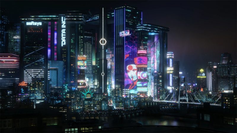 Tranhto24h: hình nền thành phố về đêm trong phim hoạt hình, 800x450px