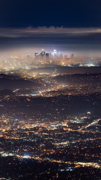 Tranhto24h: ảnh nền thành phố về đêm nhìn từ trên cao, 338x600px