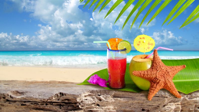 Tranhto24h: Background biển Background Beach đồ uống ở biển, 800x450px