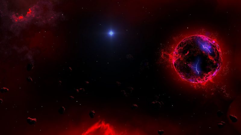 Tranhto24h: background vũ trụ màu đỏ, 800x450px