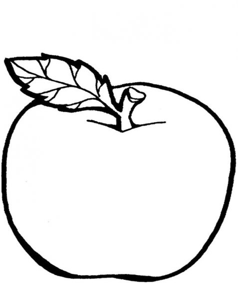 Tranhto24h: Tranh tô màu trái cây quả táo, 477x600px