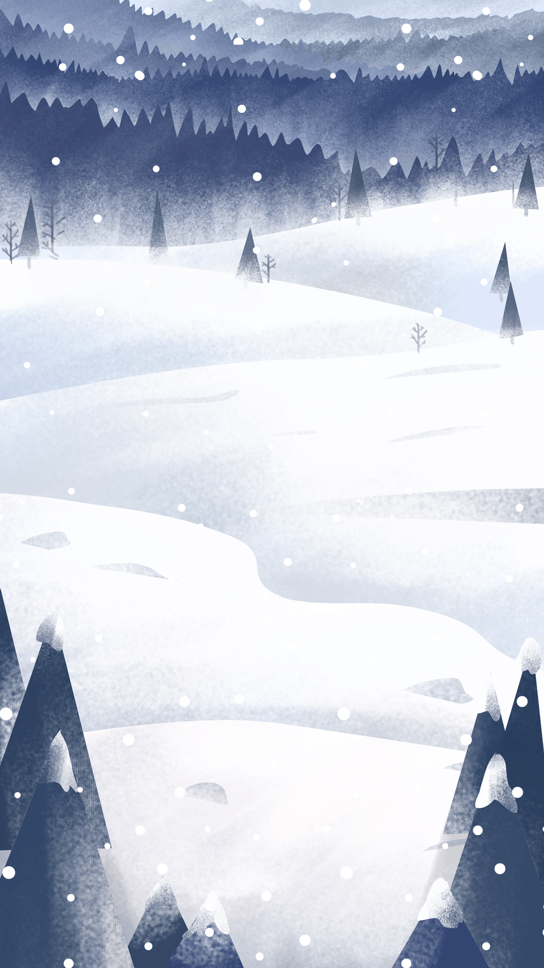 Tranhto24h: Hình nền động rừng tuyết, 1080x1920px