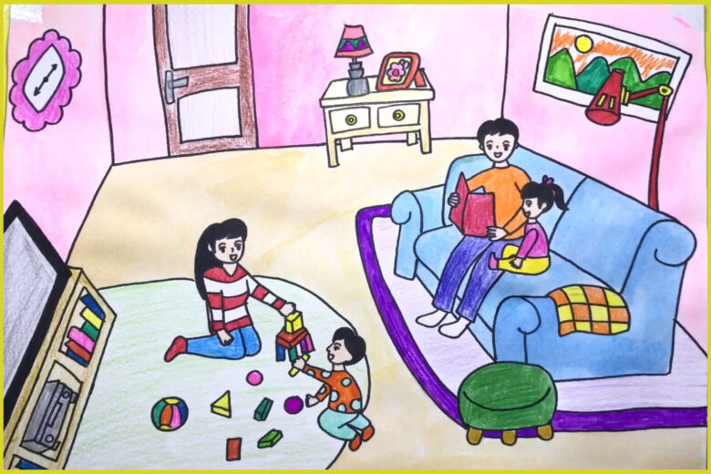 Tranhto24h: Vẽ tranh gia đình hạnh phúc, 780x520px