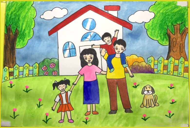 Tranhto24h: Vẽ tranh gia đình hạnh phúc, 780x526px