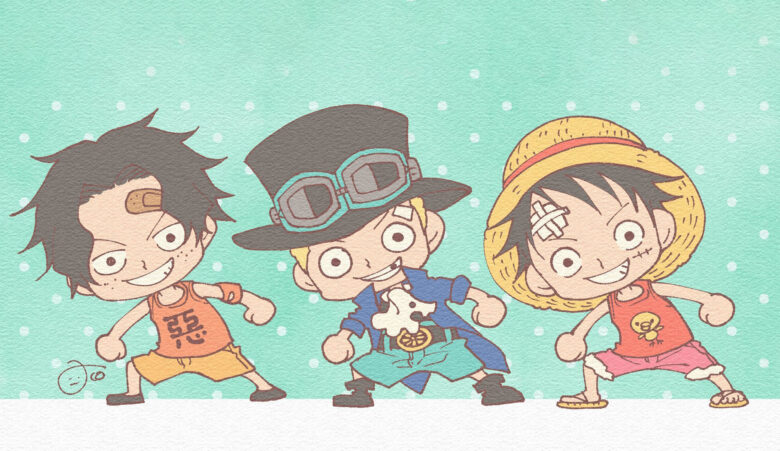 Tranhto24h: Ảnh Luffy và Ace Sabo chibi cute dễ thương, 780x451px