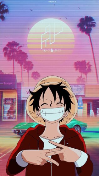 Tranhto24h: Hình ảnh Luffy cười trên nền Lofy đẹp nhất, 315x560px