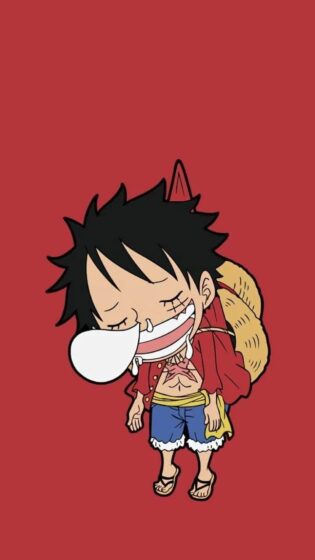 Tranhto24h: Hình Luffy chibi ngủ trong tư thế bá đạo, 315x560px
