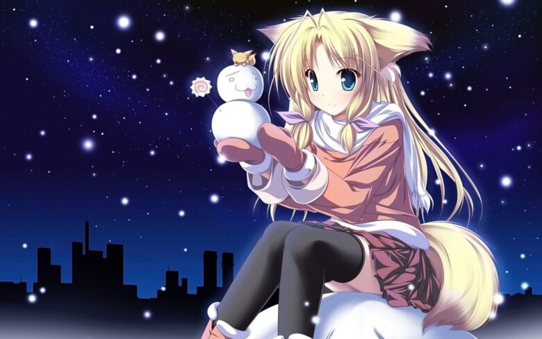 Tranhto24h: ảnh nền anime dễ thương trong đêm, 780x488px
