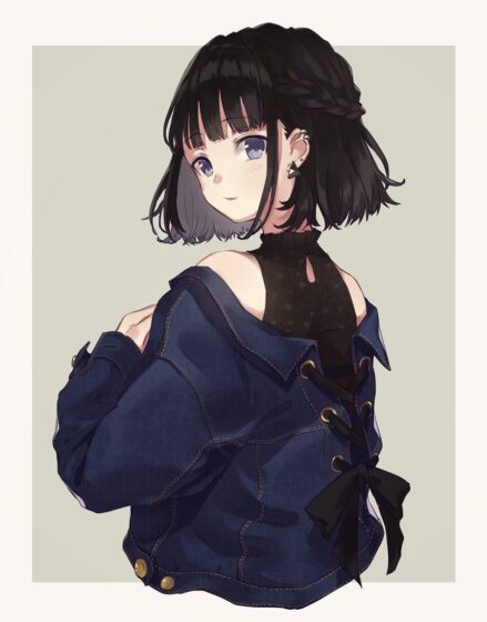 Tranhto24h: avatar facebook anime nữ tóc ngắn, 439x560px