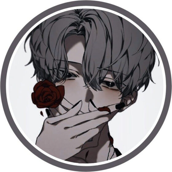 Tranhto24h: ảnh Avatar Facebook boy lạnh lùng cầm hoa hồng, 560x560px
