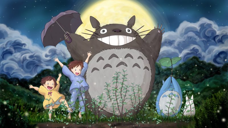 Tranhto24h: Hình nền Totoro và mặt trăng, 800x450px